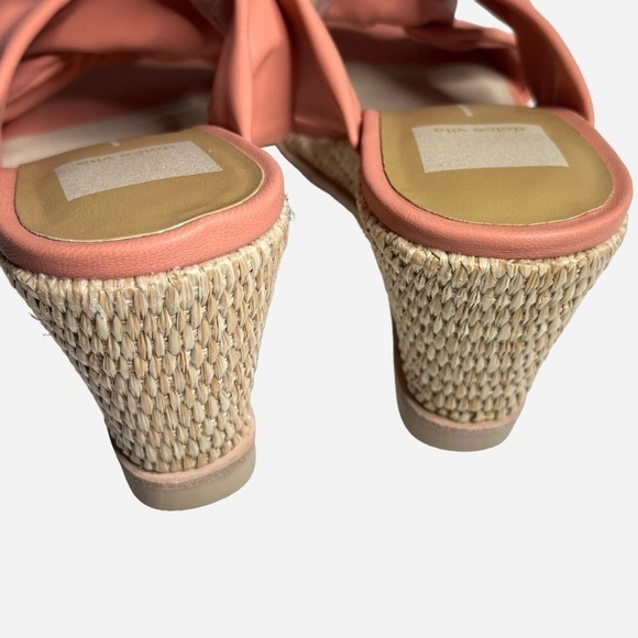Dolce Vita Sandals Neka Coral Stella Twist Wedges 3” Heel Size 7 - Picture 5 of 7